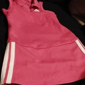 Adidas Pink Dress with White Stripes